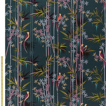 SM Linear Bamboo Velvet Dark Green Fabric by the Metre